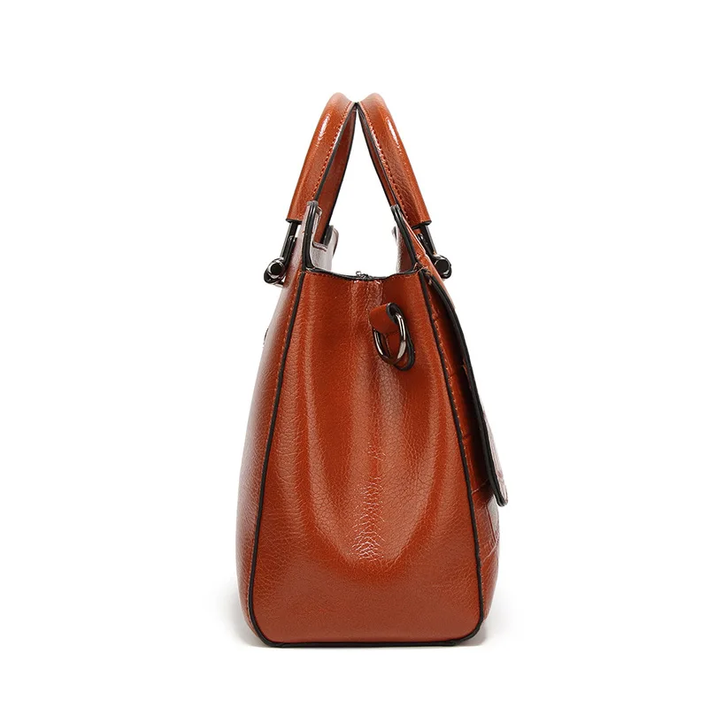 Mododiino Brand Oil Wax Lady Top-handle Bags High Quality PU Leather Handbag Women 2018 New Shoulder Bag Pure Color Tote DNV0680 | Багаж и
