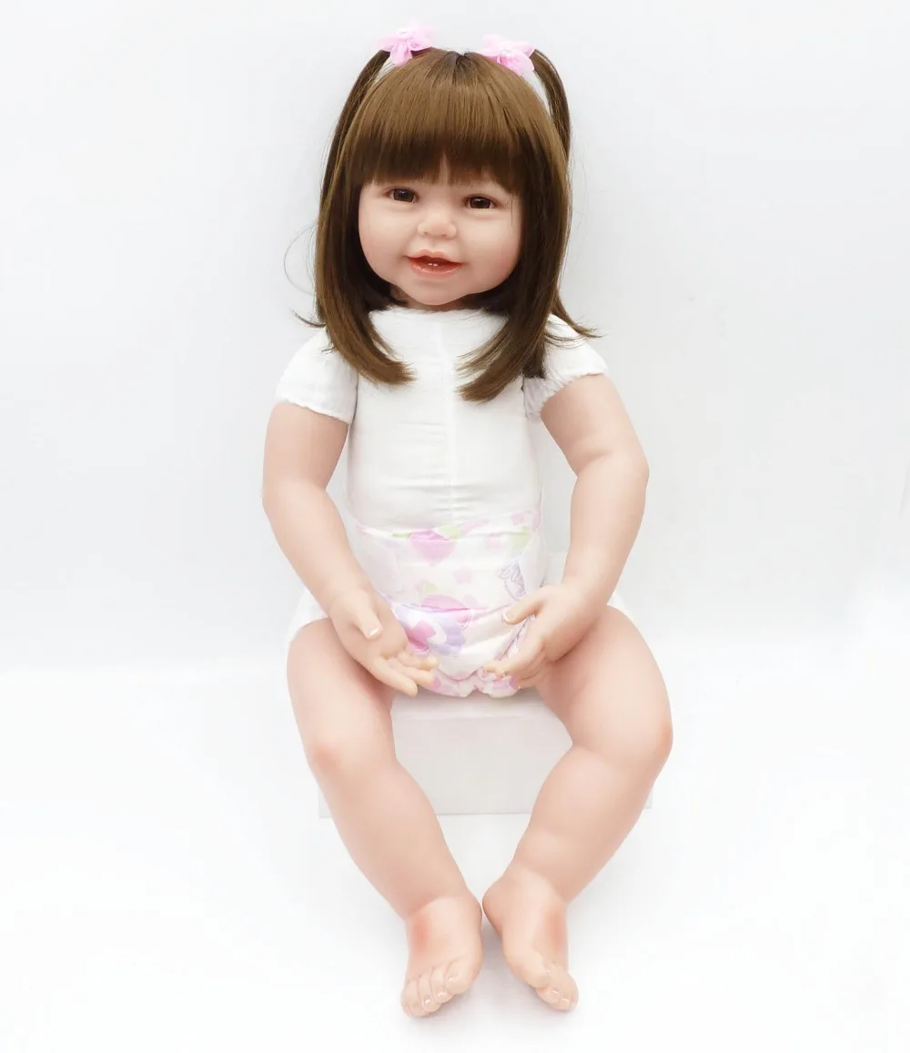 24 &quotHigh-End винилсиликоновых Reborn Baby doll Игрушки для новорожденных девочек младенцев