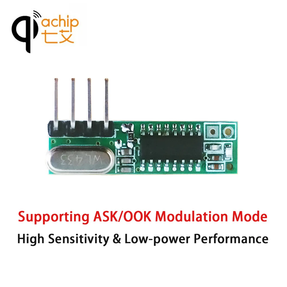 QIACHIP RF 433 мгц приемник реле Супергетеродинный ASK/OOK модуль DC 1CH для MCU Arduino Uno 92 МГц