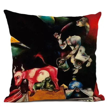15 Master Chagall, льняная наволочка с рисунком маслом, декоративная наволочка для подушки для офиса и дома, Almofada Cojines Coussin - Цвет: 15