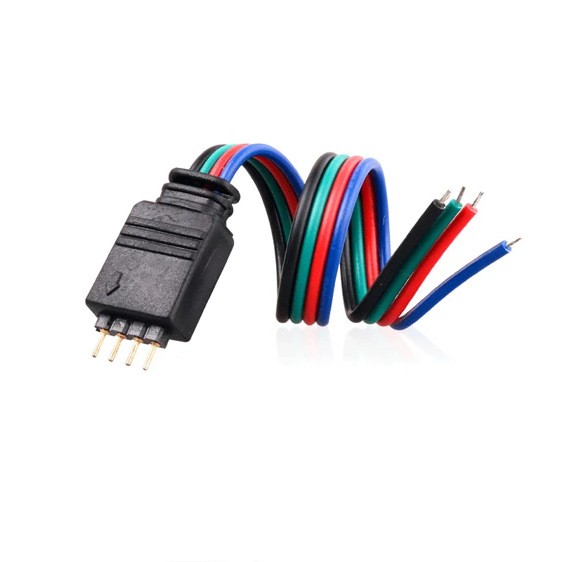 22AWG 10 см/15 см 4 Pin Черный RGB Мужской плоский удлинитель светодиодный адаптер