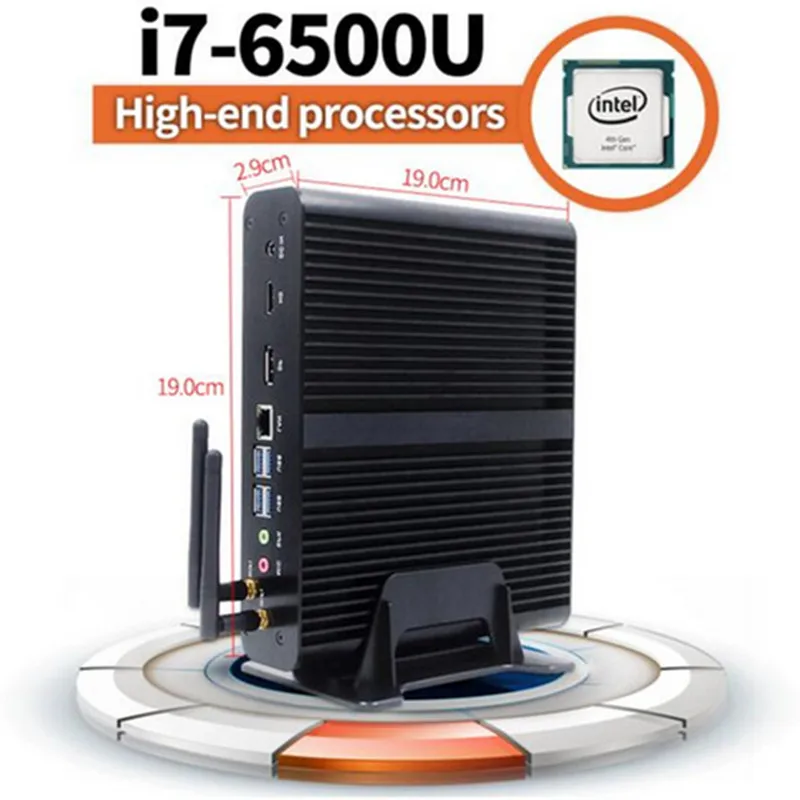 Мини-компьютер Eglobal 1 * DP + HDMI Intel Core i7 6500U 6600U без вентилятора | Компьютеры и офис