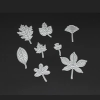 ylcd353 8pcs leaves metal cutting dies for scrapbooking stencils diy album cards decoration embossing folder die cutter template