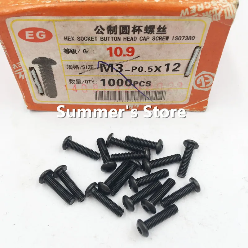 100 шт./лот ISO7380 M3 винт из легированной стали с шестигранным углублением болт