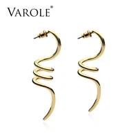 varole spiral shapes dangle earrings gold color earings 100 copper drop earrings for women long earring jewelry brincos