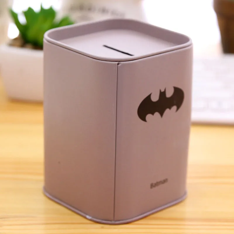 Персонализированная квадратная копилка для копеек, 4 цвета, милый творческий декор из британского фильма с логотипом, подарочное ремесло на основе оловянной тары.