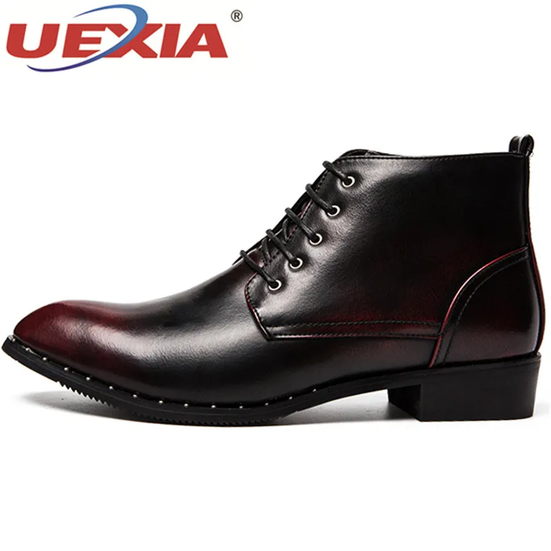 UEXIA 2018 кожа Для мужчин зимние сапоги удобная обувь дезерты Zapatos de Hombre Botas открытый