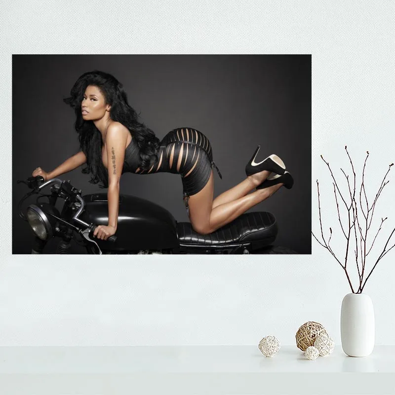 Многоцветный Пользовательские Nicki Minaj холст картина плакат шелковая ткань стены искусства плакат для гостиной домашний декор - Цвет: Многоцветный