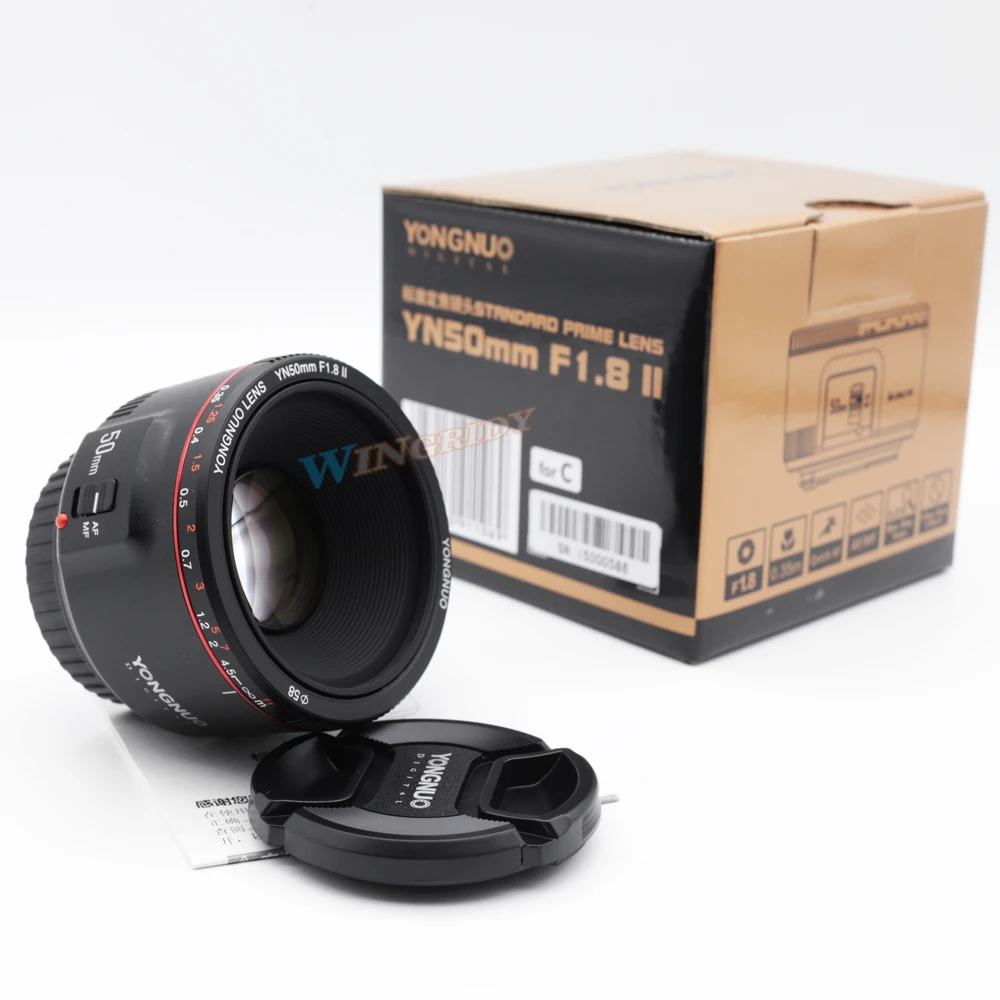 YN50mm F1.8 II большой апертуры Автофокус Объектив YONGNUO для Canon эффект боке объектив камеры для Canon EOS 70D 5D2 5D3 DSLR