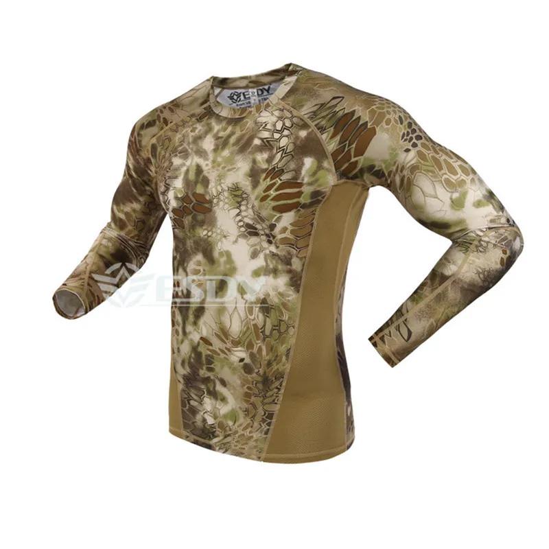 Новое поступление тактическая камуфляжная футболка Мужская дышащая армейская