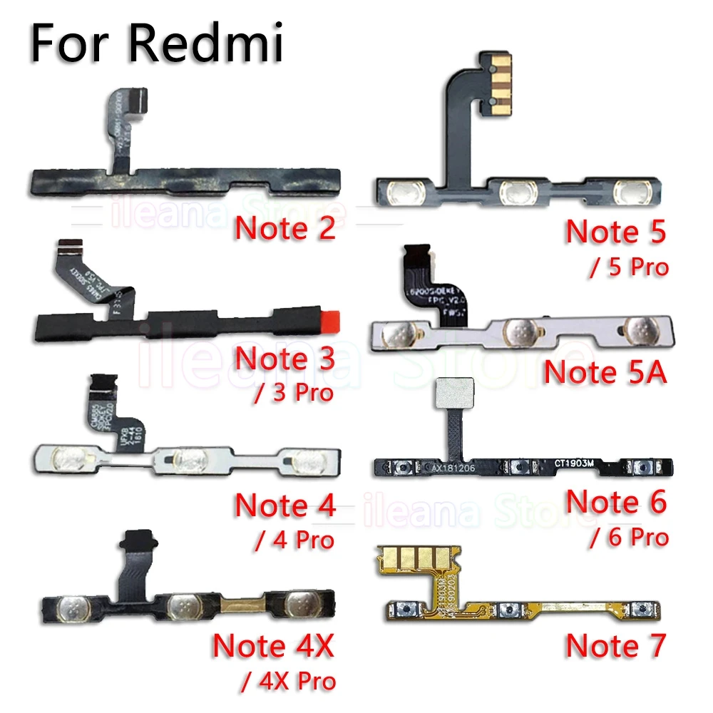 Кнопка включения и выключения звука гибкий кабель для Xiaomi Redmi Note 3 4 4x5 5A 6 6A Plus Pro power Flex