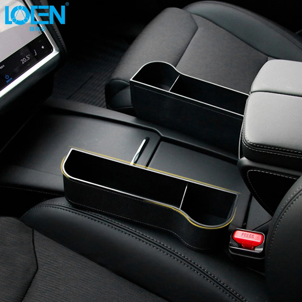 LOEN 1 шт. ABS автокресло зазор наполнитель Catcher Органайзер с чашкой держатель для напитков Черный Бежевый коричневый автомобиль хранения между сиденьем и консолью
