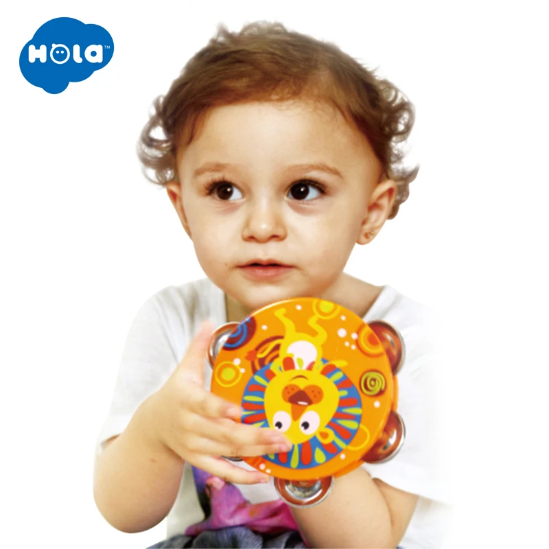 HOLA TOYS 3102B детский музыкальный барабанный бубен Обучающие Игрушки для раннего