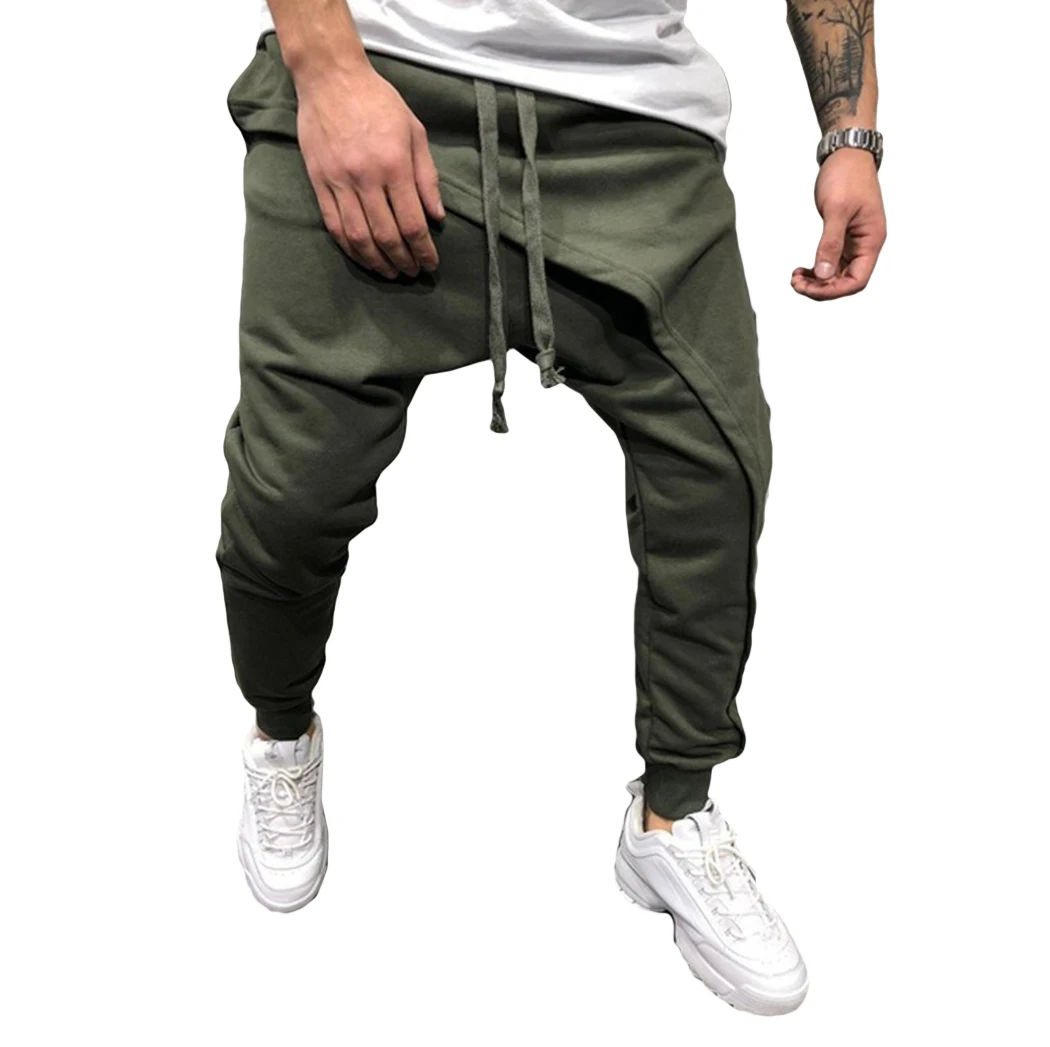 Army Green Мужские мешковатые брюки для танцев готичный панк стиль шаровары на завязке повседневные Драповые брюки-шаровары в стиле хип-хоп с заниженным шаговым швом Большие размеры - Цвет: Army Green