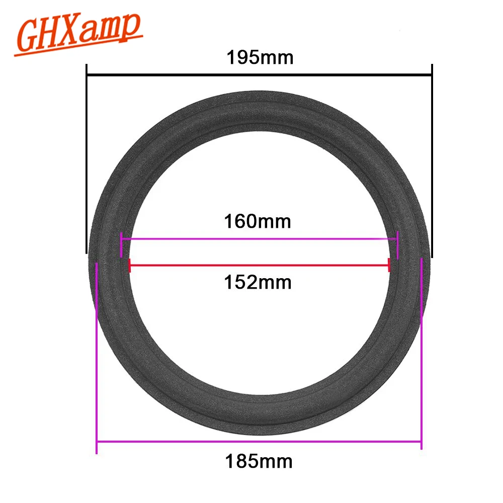 Ghxamp 8 inch Speaker Suspension Foam Surround side 195mm Woofer Speaker Repair Parts For JBL A608 A0108A 2PCS