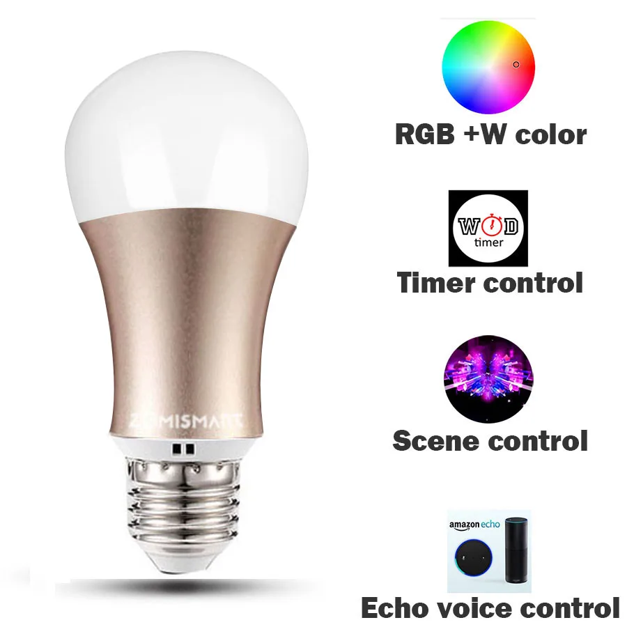 Лампочки RGB для Google Home затемнения E26 E27 умная лампа Цвет Изменение мобильный