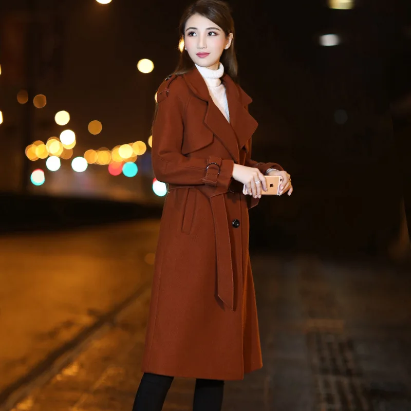 Lady's Medium style 2018 new autumn and winter thickness fashion long overcoat