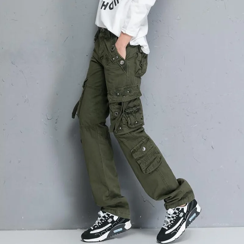 Pantalon Femme, весна, женские прямые брюки-карго с несколькими карманами, женские модные тренировочные брюки, Pantalones Mujer, штаны, одежда