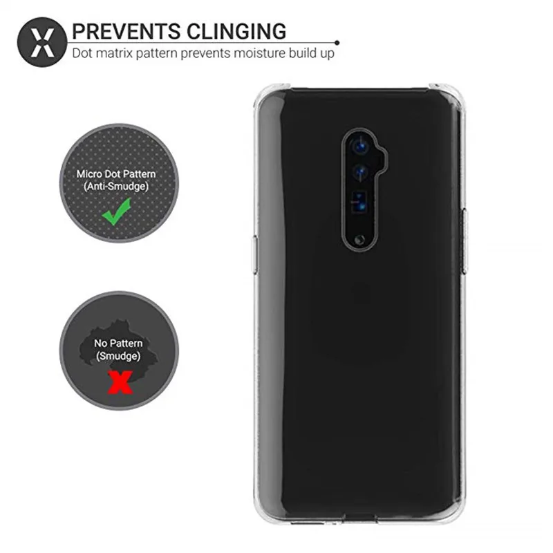Противоударный чехол-бампер с 4 углами для OPPO Reno 10x Zoom прозрачный силиконовый