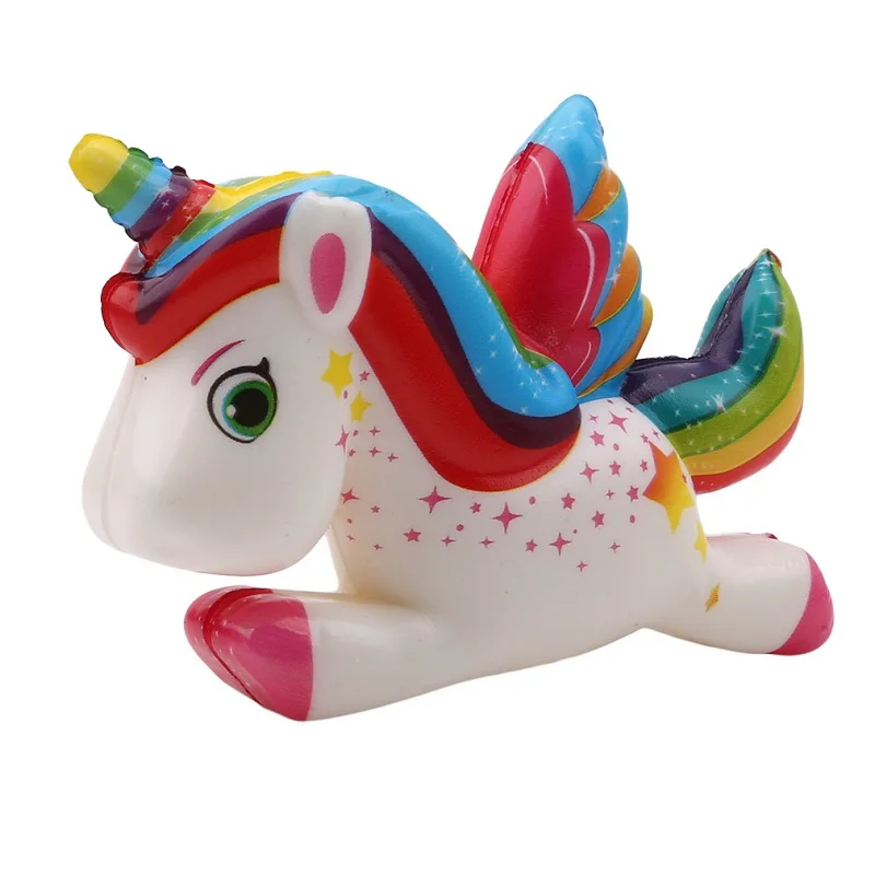 Kawaii Pegasus Unicorn Squishy PU Мягкий медленно поднимающийся ароматизированный хлеб Squeeze игрушки Моделирование Ремесло Декор Рождественский подарок для детей 11*8*3 см - Цвет: 11x8x3 CM