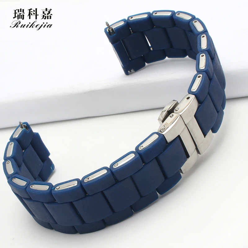 Подходит для Citizen blue sky make watch с силиконовым ремешком AT8020-54L/03L синий ремешок бабочка пряжка мужской 23 мм резиновый ремешок