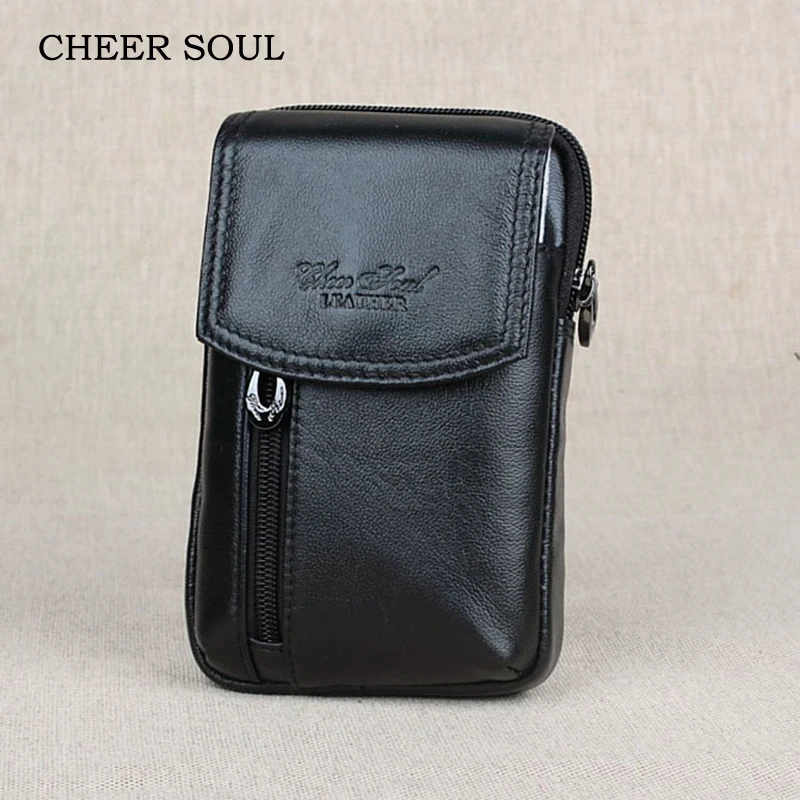 Винтажные Мужские поясные сумки CHEER SOUL Мужская поясная сумка из натуральной кожи