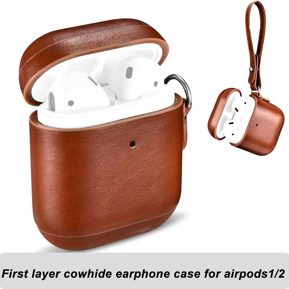 Для Apple Airpods 2 Чехол топ из натуральной кожи чехол для Airpods винтажный кожаный дизайн защитные наушники аксессуары чехол