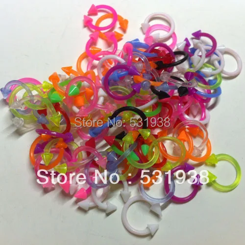 100 шт. носоупоры Для Пирсинга Ушей Ультрафиолетовый акриловый пластик 1 2*8*3/3 мм