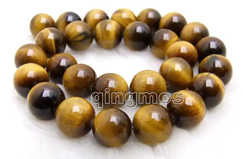 

SALE Big 14mm AA Round yellow High Quality natural tiger's-eye Beads strand-15"-los701 Wholesale/retail Free shipping