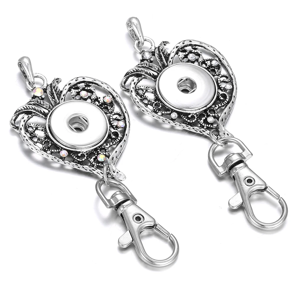 Новые ювелирные украшения стразы металлические сердечки 18 мм кнопки брелок