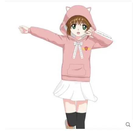 2018 Winter Warm Hoodies Anime Card Captor Casual Fashion Long Sleeve Print Cute Sweatshirt | Мужская одежда