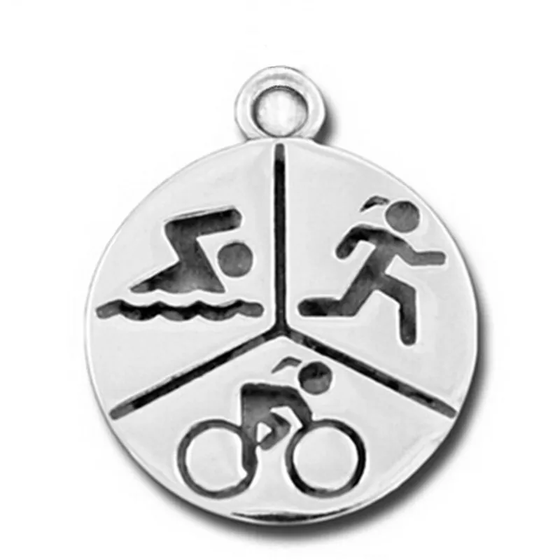 Экологичные двухсторонние подвески из сплава для триатлона с гравировкой