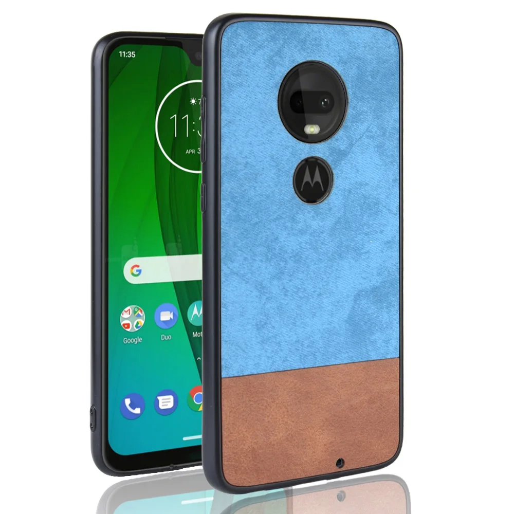 Роскошный тканевый кожаный чехол для Motorola G7 G6 Play E5 Plus Жесткий Чехол Нескользящие