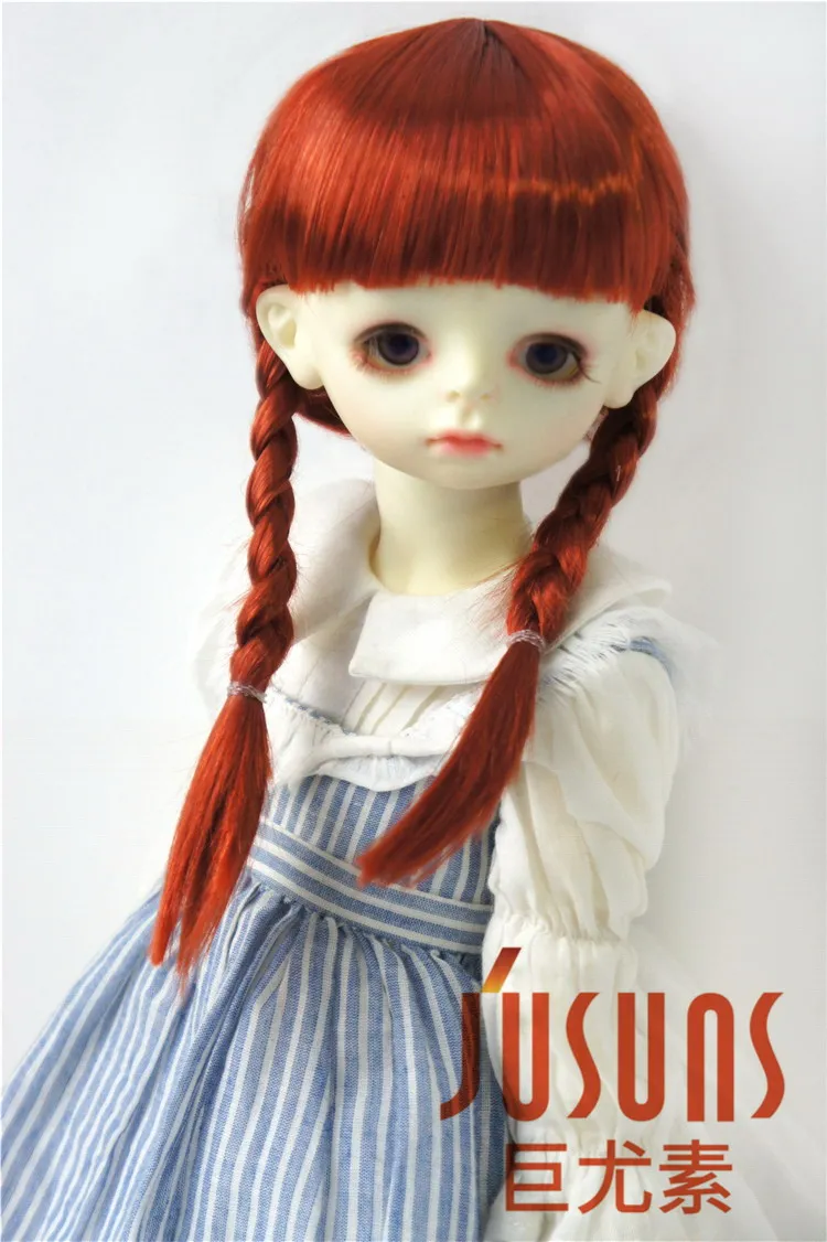 JD018B 1/3 синтетический, мохеровый, для куклы парики 21-23 см, 8-9 дюймов Anne двойная оплётка Страна Девушка BJD парик - Цвет: Carrot SM130