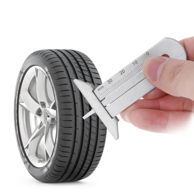 Stainless Steel Car Tyre Tread Depth Gauge 0-30mm Caliper Measurement Tool | Инструменты