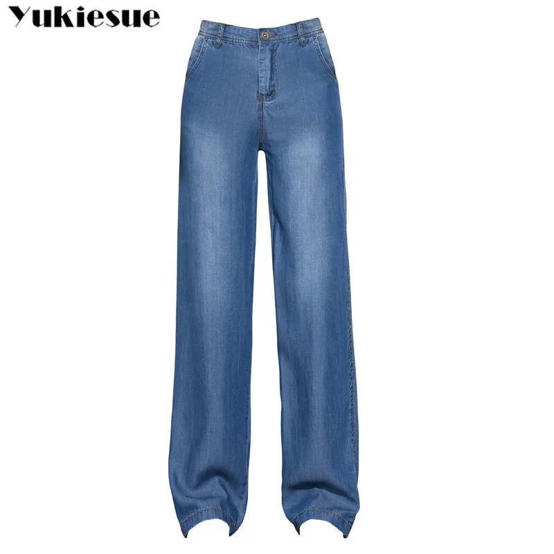 Plus size Women Straight Jeans Denim Trousers Casual Pants New Winter Women's Clothing wide leg Blue femme | Женская одежда