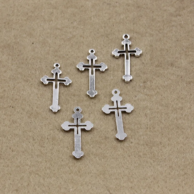 29*15mm Fashion Plated Antique Silver Romantic Hollow Cross Charms Pendants For Necklace DIY Jewelry making M5175-76 | Украшения и