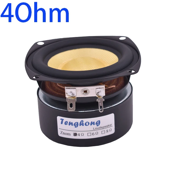 4Ohm Tenghong 1 шт. 3 дюймов стекловолокна аудио Динамик 4/8Ohm 25W СЧ НЧ-динамик громкого Динамик дома Театр Hi-Fi книжная полка Динамик s - Цвет: 4Ohm