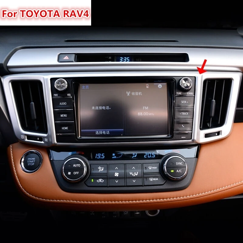 Для Toyota RAV4 RAV 4 ABS хром матовый кондиционер Средний центральный выход вентиляционное отверстие Литье отделка 1 шт