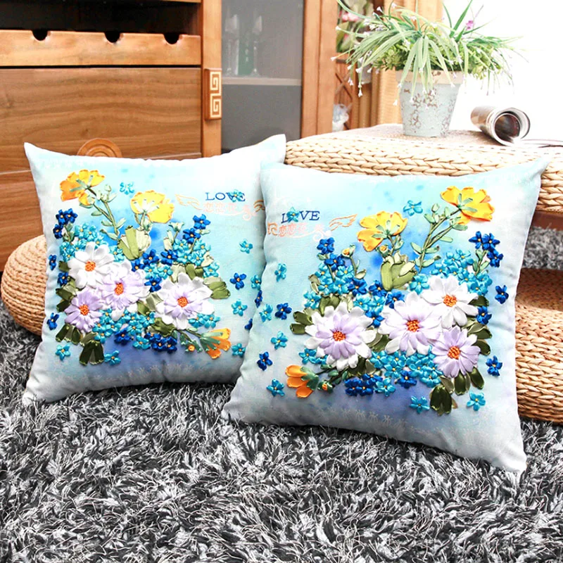 Любовь цветет цветы Набор для вышивки лентами инструментарий наволочки подушки