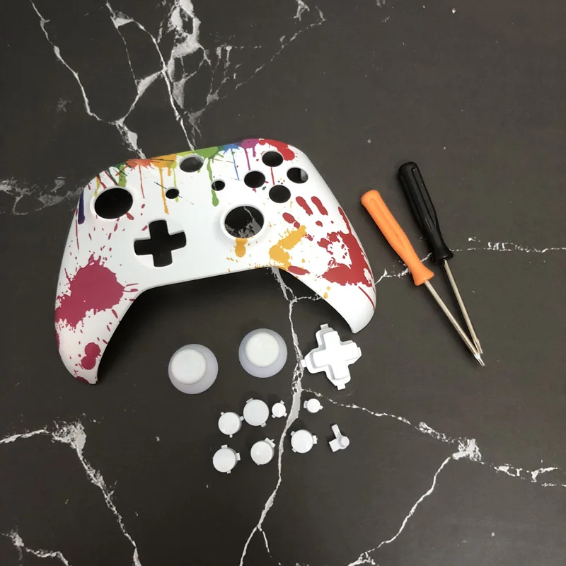 Белый Для Xbox One S контроллер лицевая пластина Передняя верхняя часть корпус Корпус для Xbox One тонкий X геймпад матовая крышка Замена лица - Цвет: Белый