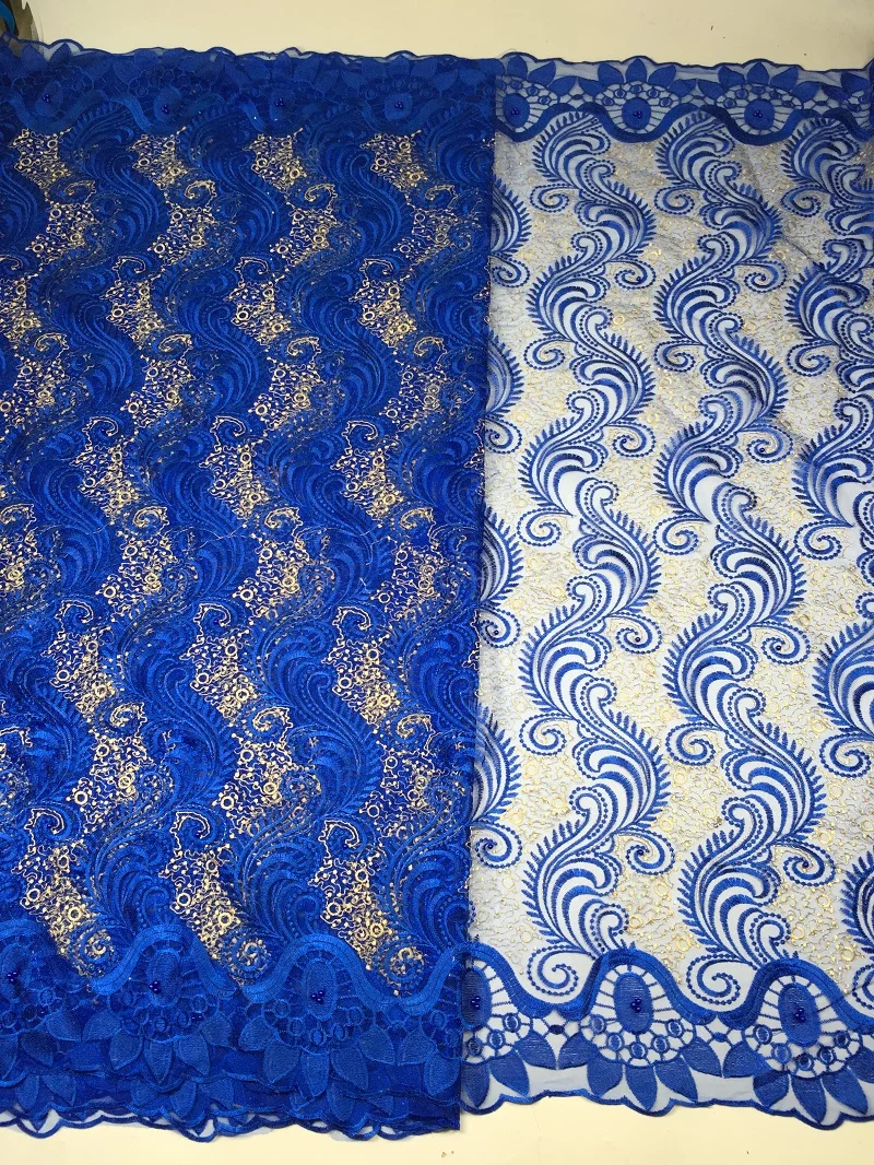 Lace Fabric with Beads and Stones High Quality African Tulle 2018 Guipure Nigerian Fabrics A19B5 | Дом и сад