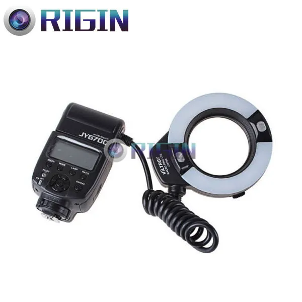 VILTROX JY-670C макро круговое кольцо Вспышка Speedlite E-TTL GN14 с ЖК-дисплеем + переходное
