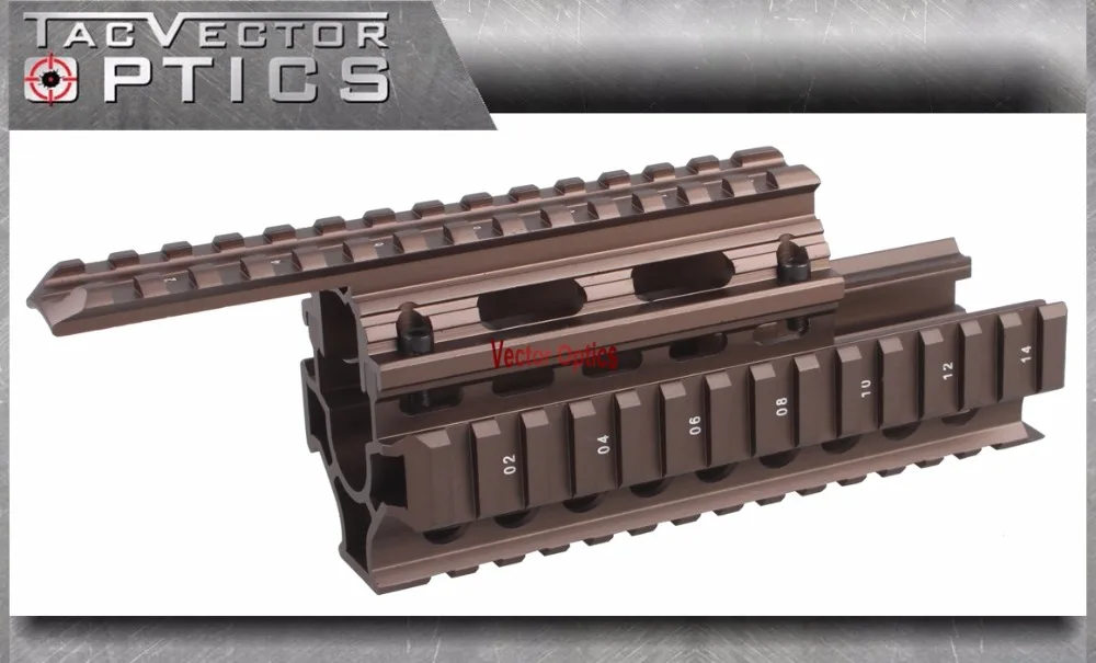 Векторная оптика AK RIS Handguard Quad Rail System Mount fit 47 & 74 Burnt Bronze Color для лазерного фонарика