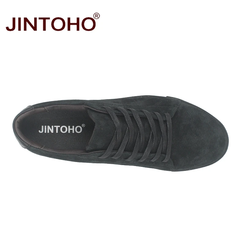 JINTOHO мужская повседневная обувь модная брендовая из натуральной кожи на шнуровке