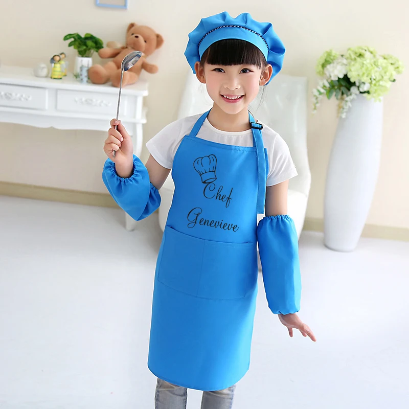 Children's apron set painting clothes anti-fouling kindergarten kitchen children baking art babyhandmade | Дом и сад