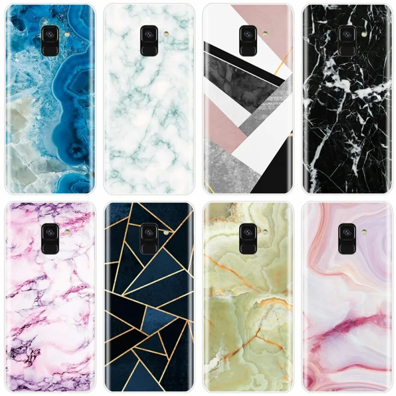 Для Samsung Galaxy A5 A7 A8 2015 A3 2016 2017 A9 2018 гранитный скраб мраморный камень Обложка для