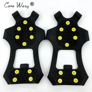 Новое поступление, универсальный захват для льда S M L XL, 4 размера, 10-Stud, Нескользящие шипы для снега, зажимы, скобы, зима