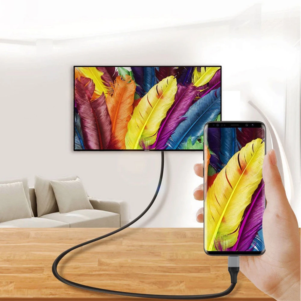 2 м USB-C type C до 4 к HDMI HDTV Кабель-адаптер без конвертера требуется подключи и играй для samsung Galaxy S8 S9 Macbook