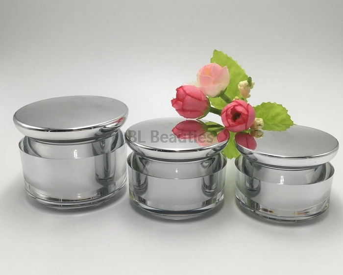 

100pcs/lot 5g 15g 30g Empty Plastic Eye Cream Jar Cream Bottle Acrylic Refillable Small Facial Packaging Cosmetic Containers